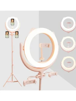 LED-Ringlicht-Stativ in Roségold