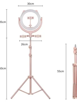 LED-Ringlicht-Stativ in Roségold