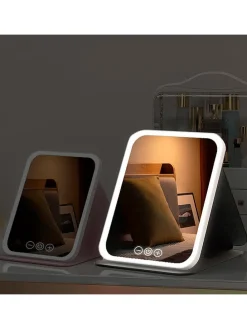 LED-Schminckspiegel in Schwarz