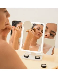 LED-Schminkspiegel in Weiß