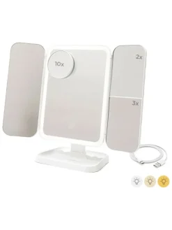 LED-Schminkspiegel in Weiß