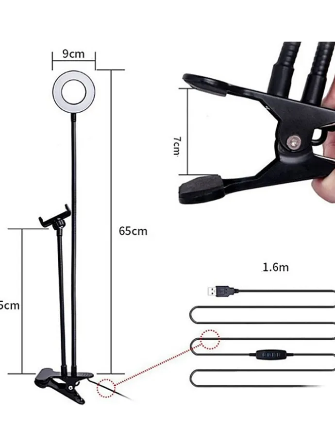 LED-Smartphone-Halterung in Schwarz