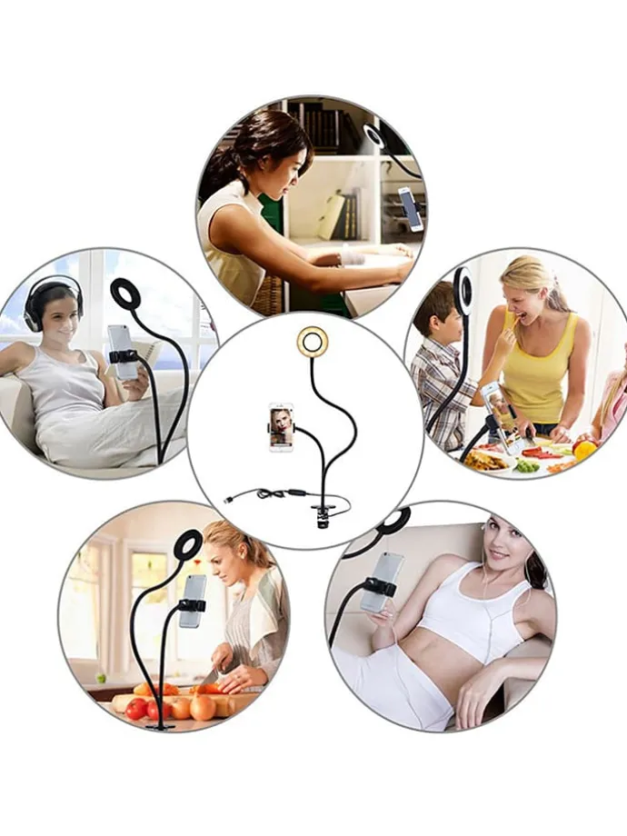 LED-Smartphone-Halterung in Schwarz