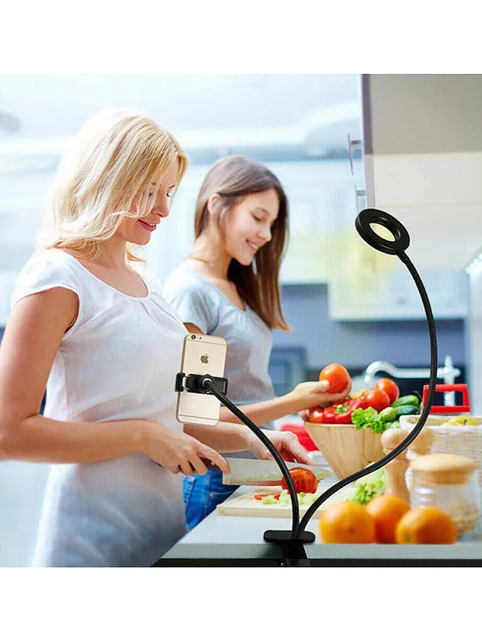 LED-Smartphone-Halterung in Schwarz