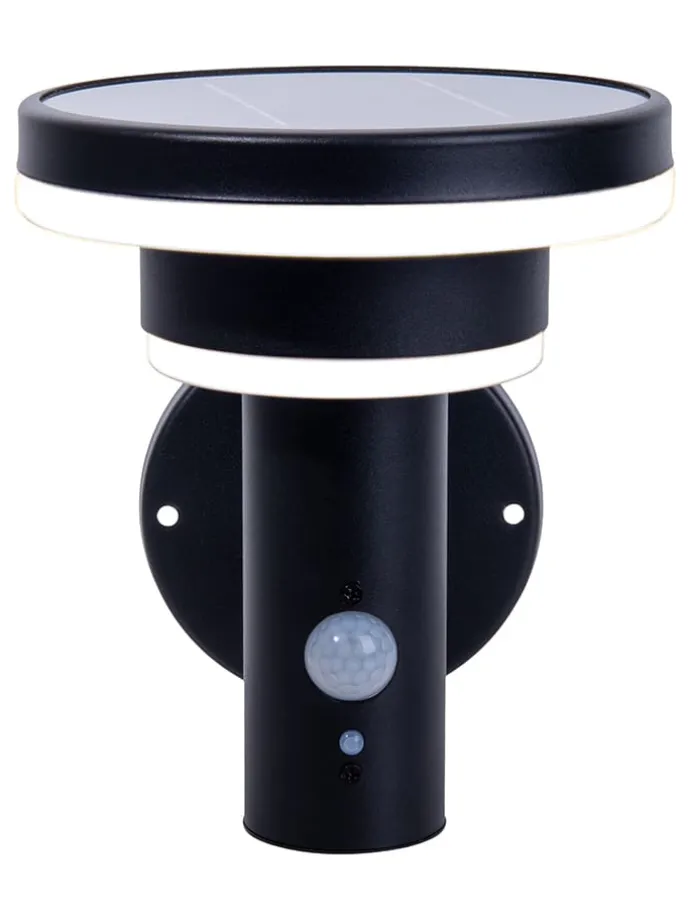 LED-Solar-Außenwandleuchte "Nora" in Schwarz - (B)17,5 x (H)18 x (T)16 cm