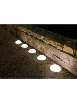 LED-Solar-Bodenspots "Half Moon" in Weiß