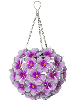 LED-Solar-Dekohänger "Hortensia" in Violett - Ø 16 cm