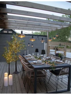 LED-Solar-Dekoleuchte "Cage" in Schwarz - (H)21 x Ø 18 cm