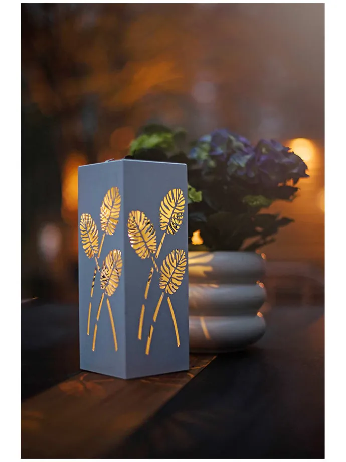 LED-Solar-Gartenstecker "Albaleaf" in Weiß - (H)90 cm