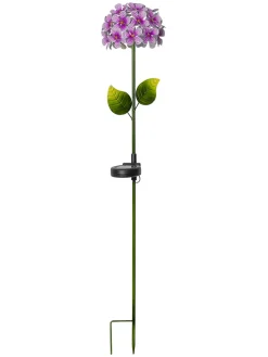 LED-Solar-Gartenstecker "Hortensia" in Violett - (H)77 cm