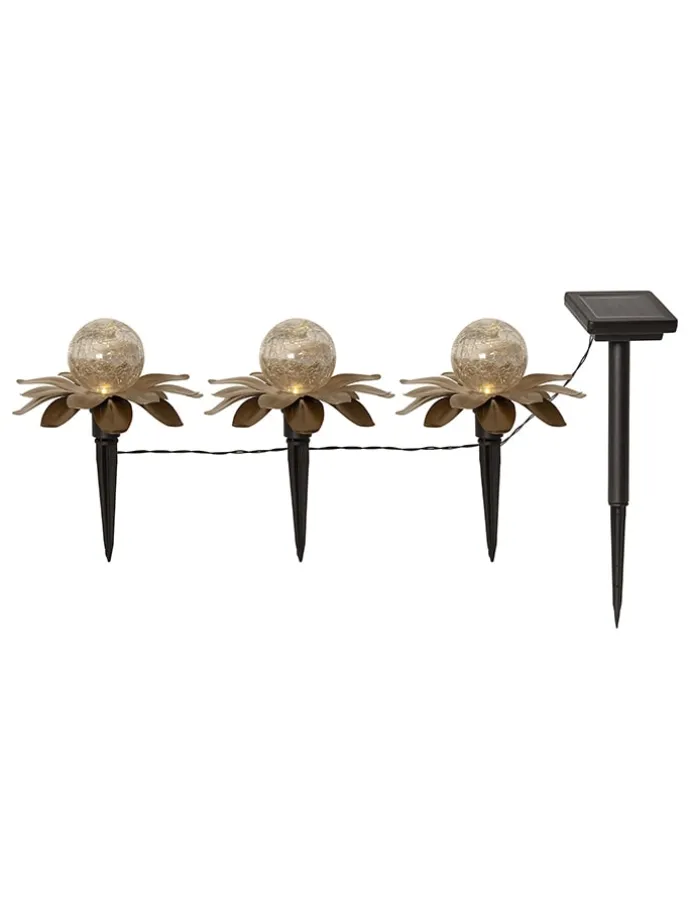 LED-Solar-Gartenstecker in Gold - (B)130 x (H)10 cm