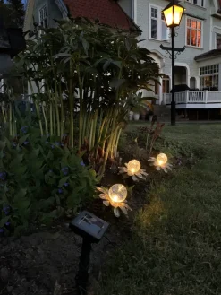 LED-Solar-Gartenstecker in Gold - (B)130 x (H)10 cm