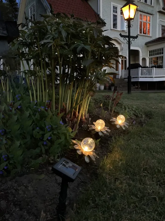 LED-Solar-Gartenstecker in Gold - (B)130 x (H)10 cm