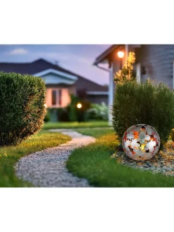 LED-Solar-Gartenstecker in Silber/ Gold - (H)37 x Ø 27 cm