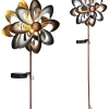 LED-Solar-Gartenstecker in Braun/ Gold - (B)23 x (H)92 x (T)12,5 cm
