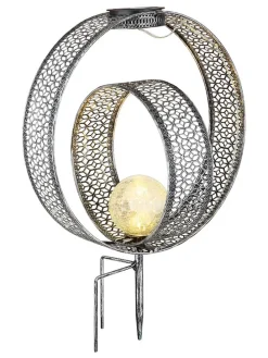 LED-Solar-Gartenstecker in Silber - (B)30 x (H)42 x (T)20 cm