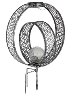 LED-Solar-Gartenstecker in Silber - (B)30 x (H)42 x (T)20 cm