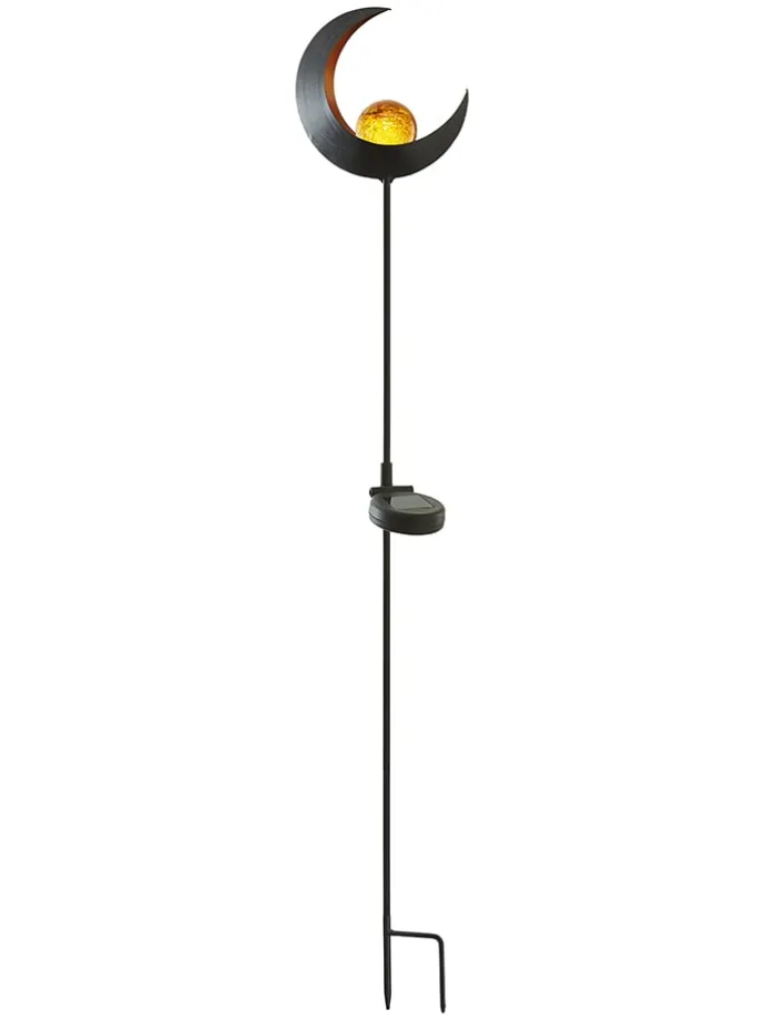 LED-Solar-Gartenstecker "Melilla" in Schwarz/ Orange - (H)85 cm
