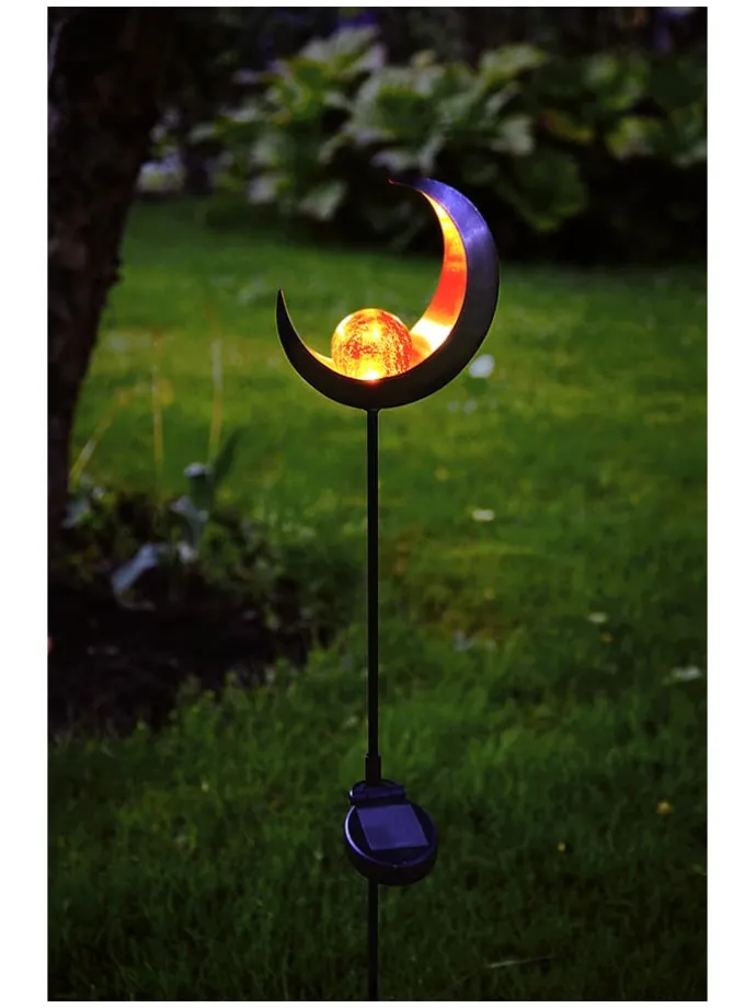LED-Solar-Gartenstecker "Melilla" in Schwarz/ Orange - (H)85 cm
