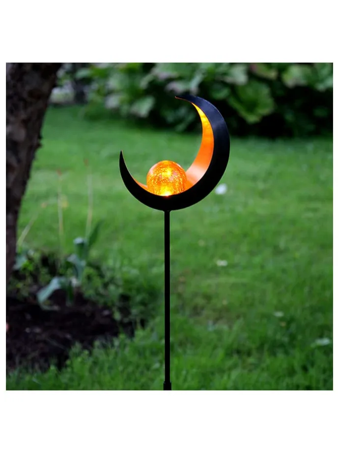 LED-Solar-Gartenstecker "Melilla" in Schwarz/ Orange - (H)85 cm