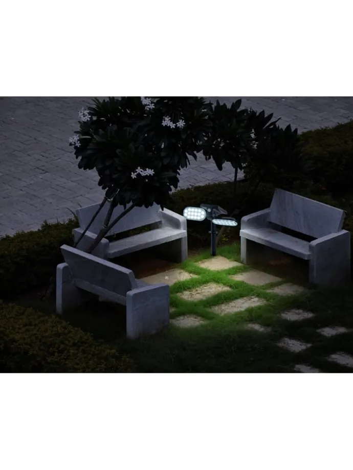 LED-Solar-Gartenstecker "Paco" in Schwarz - (B)23 x (H)32 cm