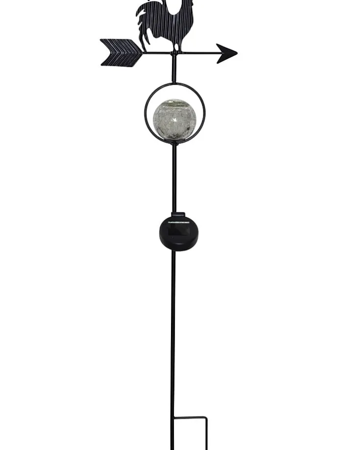 LED-Solar-Gartenstecker "Windy" in Schwarz - (H)81 cm