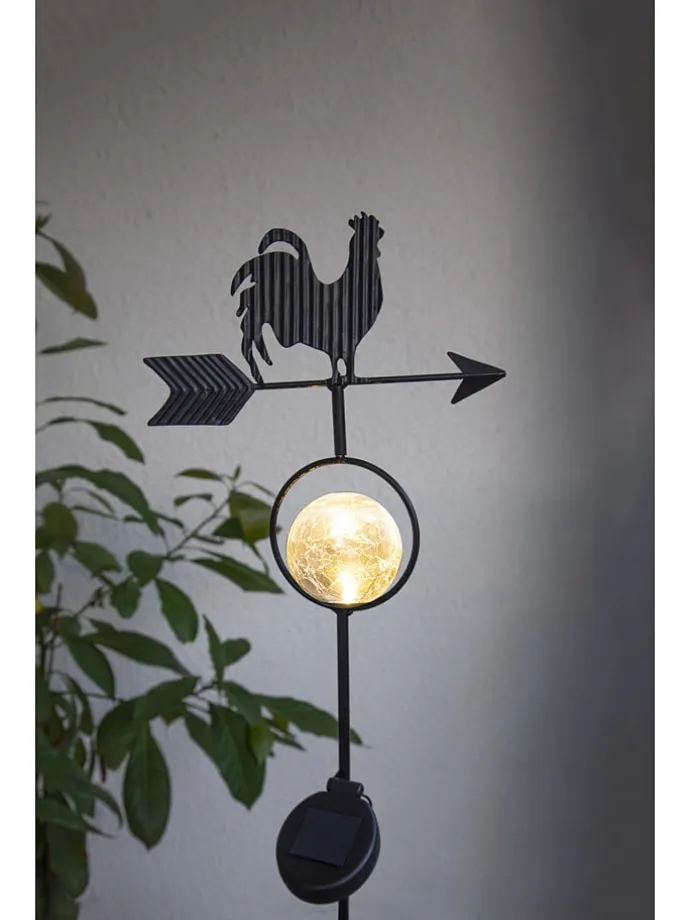 LED-Solar-Gartenstecker "Windy" in Schwarz - (H)81 cm