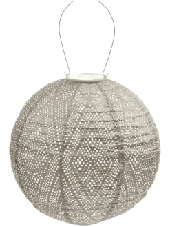 LED-Solarlaterne ''Ikat Rond'' in Taupe - Ø 30 cm