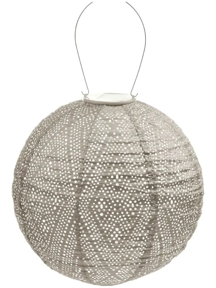 LED-Solarlaterne ''Ikat Rond'' in Taupe - Ø 30 cm