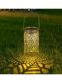 LED-Solar-Laterne in Gold - (H)18 x Ø 10 cm