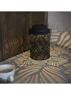 LED-Solar-Laterne "Leafy" in Schwarz - (H)17 x Ø 11,5 cm