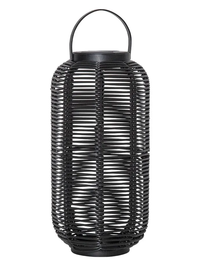 LED-Solar-Laterne "Runda" in Schwarz - (H)30 x Ø 15 cm