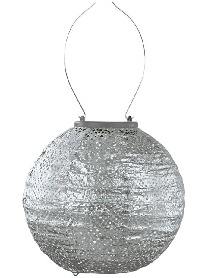 LED-Solarlaterne ''Topaze Rond'' in Silber - Ø 20 cm