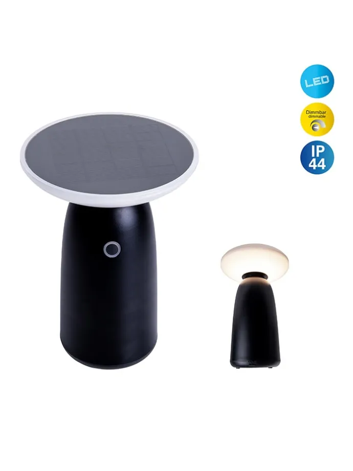 LED-Solarleuchte "Ada" in Schwarz - (H)22,5 x Ø 16 cm