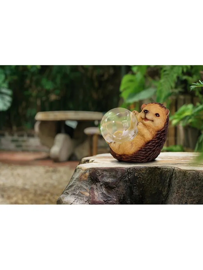 LED-Solarleuchte "Igel" in Hellbraun - (B)14,5 x (H)17 x (T)12 cm
