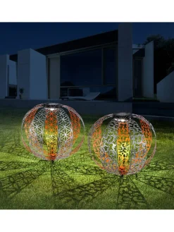 LED-Solarleuchte in Grau - (H)41 x Ø 30 cm