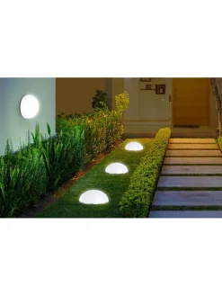 LED-Solarleuchte in Weiß - (H)10 cm - Ø 30 cm