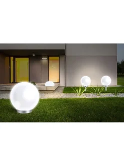 LED-Solarleuchte in Weiß - (H)10 cm - Ø 30 cm