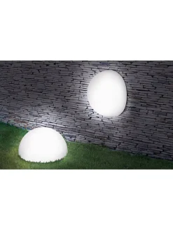 LED-Solarleuchte in Weiß - (H)10 cm - Ø 30 cm