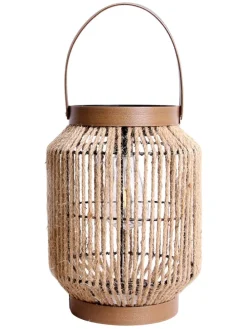 LED-Solarleuchte "Korbinian" in Hellbraun/ Beige - (H)30 x Ø 22 cm