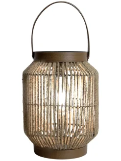 LED-Solarleuchte "Korbinian" in Hellbraun/ Beige - (H)30 x Ø 22 cm