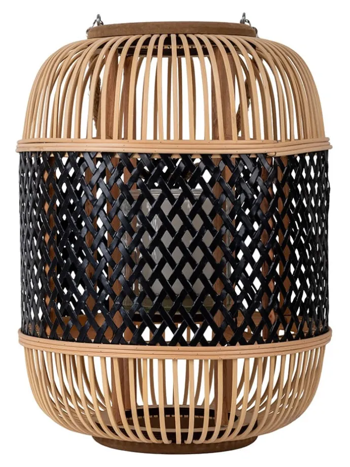 LED-Solarleuchte "Korbinian" in Beige/ Schwarz - (H)38 x Ø 27 cm