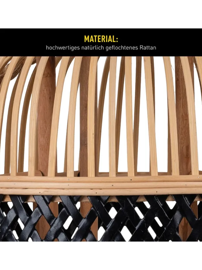 LED-Solarleuchte "Korbinian" in Beige/ Schwarz - (H)38 x Ø 27 cm