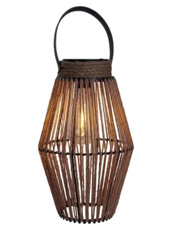 LED-Solarleuchte "Korbinian" in Braun - (H)30 x Ø 18 cm