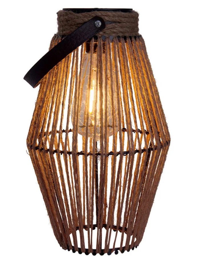 LED-Solarleuchte "Korbinian" in Braun - (H)30 x Ø 18 cm