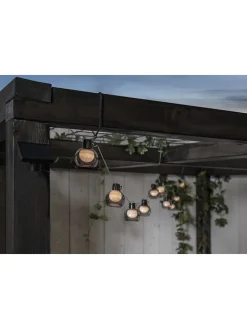 LED-Solarlichterkette "Smoky" in Grau - (L)270 cm