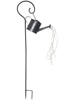 LED-Solarstab "Dew Drop Water Can" in Schwarz - (B)24 x (H)80 x (T)10 cm