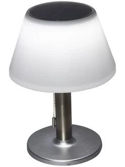 LED-Solar-Tischleuchte in Weiß/ Silber - (H)28 x Ø 20 cm