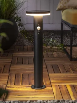 LED-Solar-Wegleuchte "Valetta" in Schwarz - (H)50 x Ø 15,5 cm