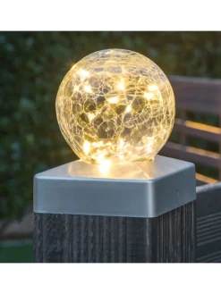 LED-Solar-Zaunleuchte in Warmweiß - (B)10,5 x (H)12,5 x (T)10,5 cm